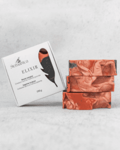 Ingrédients naturels du savon Élixir, charbon actif et savon noir